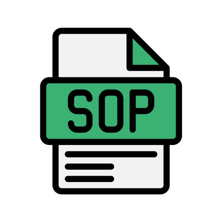 SOP Color Icon Standard Operating Procedure icon illustrating workflow guidelines and processes.