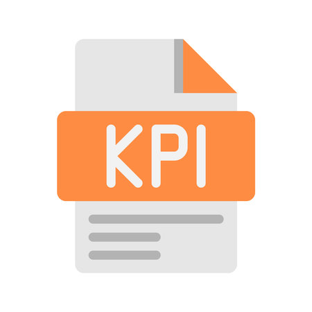 Modern flat icon for KPI metrics used in business reporting and analytics dashboards.のイラスト素材