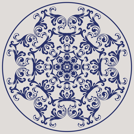 Decorative pattern. Oriental vintage round motif. The ornament. Abstract texture designs can be used for backgrounds, textile, wallpapers, gift wrapping, templates, shawl and ceramic tiles. Vector.のイラスト素材