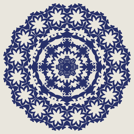 Decorative pattern. Oriental vintage round motif. The ornament. Abstract texture designs can be used for backgrounds, textile, wallpapers, gift wrapping, templates, shawl and ceramic tiles. Vector.のイラスト素材