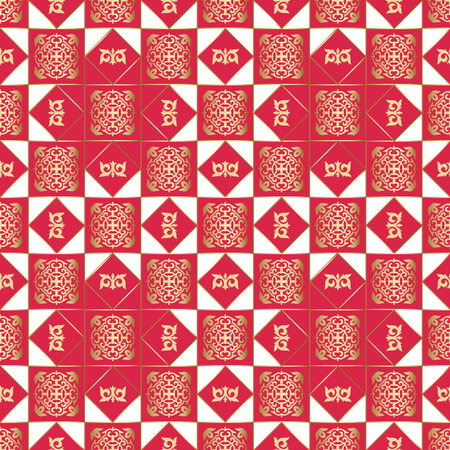 Luxury seamless pattern with ethnic element. Kyrgyz and Kazakh ornaments. Texture for background, holiday cards, invitations, wallpaper, pattern fills, flyer, fabrics, gift wrapping, textile. Vector.のイラスト素材