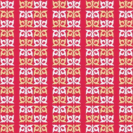 Decorative seamless pattern with ethnic element. Kyrgyz and Kazakh ornaments. Texture for background, holiday cards, invitations, wallpaper, pattern fills, fabrics, gift wrapping, textile. Vector.のイラスト素材