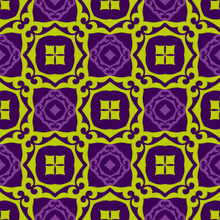 Classic Pattern Ornament, Seamless Floral Geometric Pattern for Design Wallpaper, Fashion Print, Trendy Decor, Home Textile, Retro Decor Vector Illustration.のイラスト素材