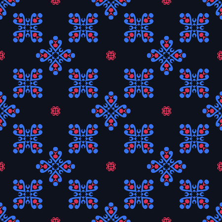 Classic Pattern Ornament, Decorative Seamless Geometric Pattern for Design Wallpaper, Fashion Print, Trendy Decor, Home Textile, Retro Decor Vector Illustration.のイラスト素材