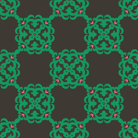 Classic Pattern Ornament, Seamless Geometric Pattern for Design, Wallpaper, Fashion Print, Trendy Decor, Home Textile, Retro Decor. Vector.のイラスト素材