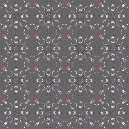Seamless illustrated pattern made of abstract elements in beige, gray and blackのイラスト素材