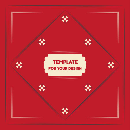 Vintage ornamental greeting card. template for design. vector illustrationのイラスト素材