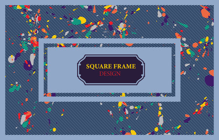 Abstract background with confetti and frame for text. vector illustration.のイラスト素材