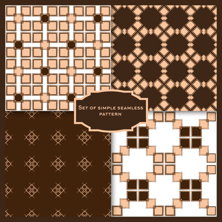 Set of Classic Pattern, Seamless Geometric Pattern for Design, Wallpaper, Fashion Print, Trendy Decor, Home Textile, Retro Decor. Vector.のイラスト素材