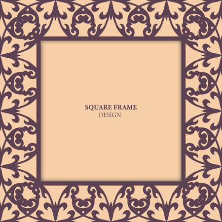 Vintage ornamental frame. Template frame design for greeting card and wedding invitation.のイラスト素材