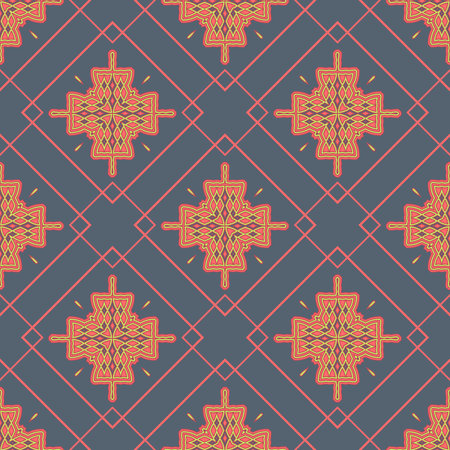 Ethnic floral seamless pattern. Abstract kaleidoscope fabric design texture
