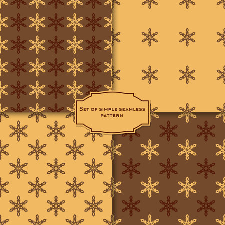 Set 4 of Decorative Seamless Pattern with stylized flowers for Home Textile. Abstract Texture...