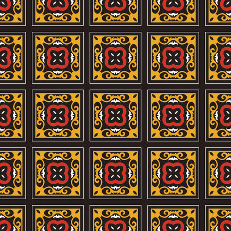 Decorative seamless pattern with ethnic element. Kyrgyz and Kazakh ornaments. Texture for background, wallpaper, pattern fills, fabrics, gift wrapping, textile. Design Paper For Scrapbook. Vector.のイラスト素材