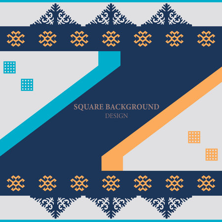 Template for your design. Ornamental elements and motifs of Kazakh, Kyrgyz, Uzbek, national Asian decor for packaging, boxes, banner and print design. nomad style. Vector.のイラスト素材