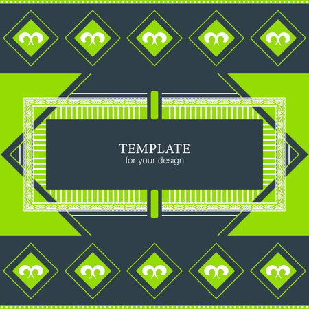 Template for your design. Ornamental elements and motifs of Kazakh, Kyrgyz, Uzbek, national Asian decor for packaging, boxes, banner and print design. nomad style. Vector.のイラスト素材