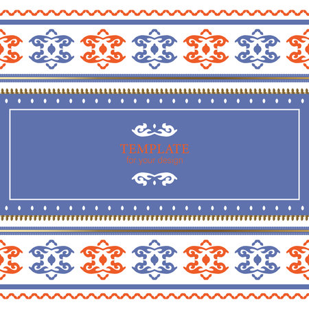 Template for your design with classic patterns. Seamless borders in ethnic style.のイラスト素材