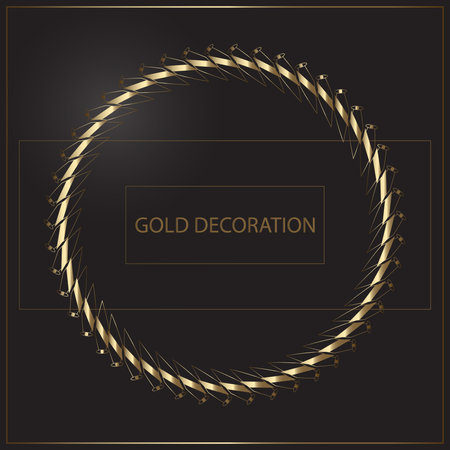 Gold laurel wreath on black background. Vector illustration for your designのイラスト素材