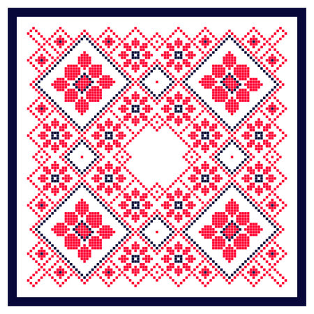 Ukrainian national pattern for embroidery. Vector illustration.のイラスト素材