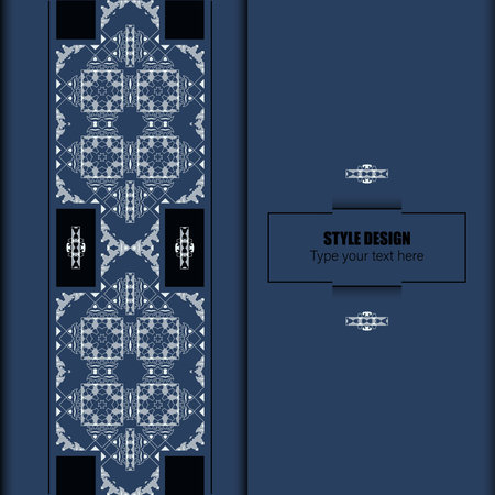 Template for your design for packaging, boxes, banner and print design. Design with ornament for decoration. Vector.のイラスト素材