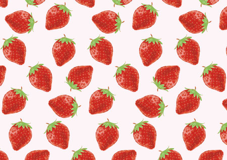 Cute strawberry pattern (gentle pink).のイラスト素材