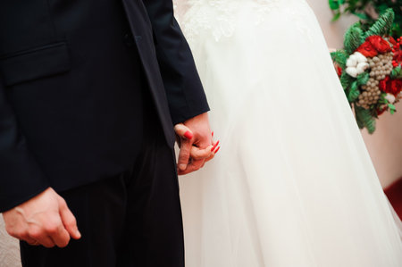 Wedding details - wedding rings as a symbol of happy lifeの写真素材