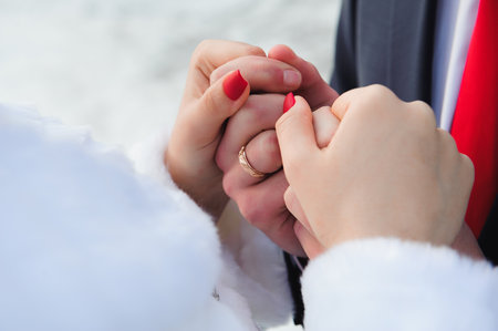 Wedding details - wedding rings as a symbol of happy lifeの写真素材
