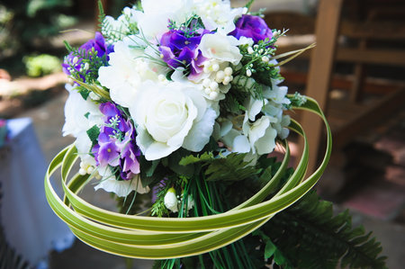 wedding ceremony decoration, beautiful wedding decor, flowersの写真素材
