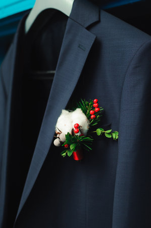 attractive young elegant groom dressed wedding tuxedo costume is