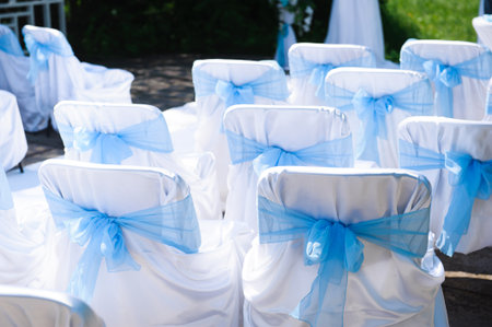 wedding ceremony decoration, beautiful wedding decor, flowersの写真素材