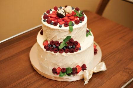 Wedding details - tasty wedding cake dessert.の写真素材
