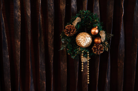Happy New Year and Merry Christmas decoration card background