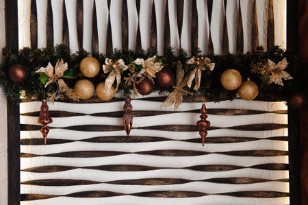 Happy New Year and Merry Christmas decoration card backgroundの写真素材