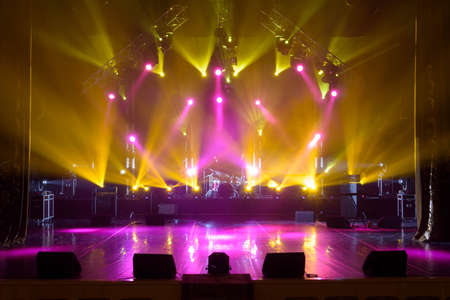 Free stage with lights, lighting devices. on a free srage.
