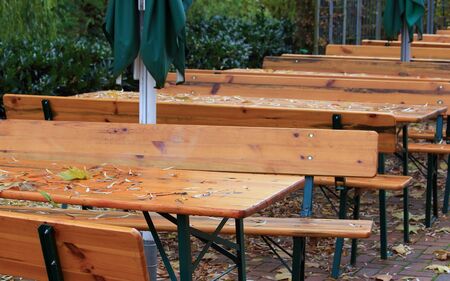 The beer garden in autumn