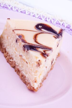 a slice of chocolcate cheesecakeの写真素材