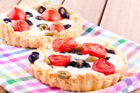 salty tart with cheeseの写真素材
