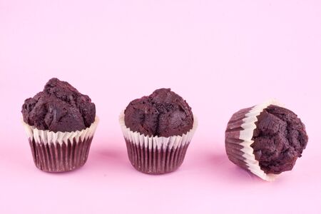 chocolate muffinsの写真素材