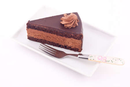 a slice of chocolate cake