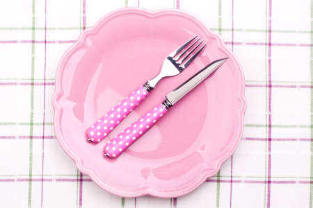 empty plate and fork,knifeの写真素材