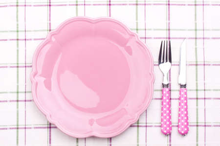 empty plate and fork,knifeの写真素材