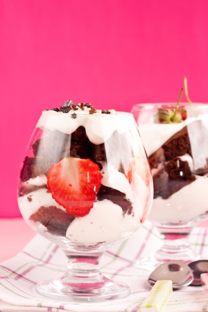 chocolate cake trifleの写真素材