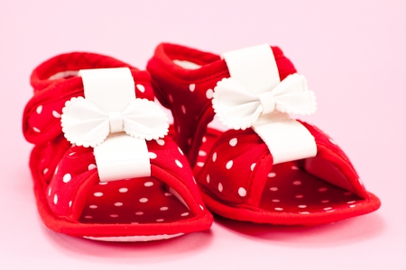 red baby shoesの写真素材