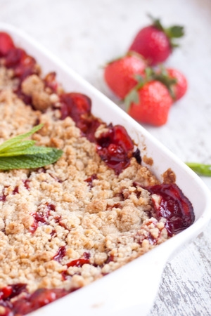 strawberry crumbleの写真素材