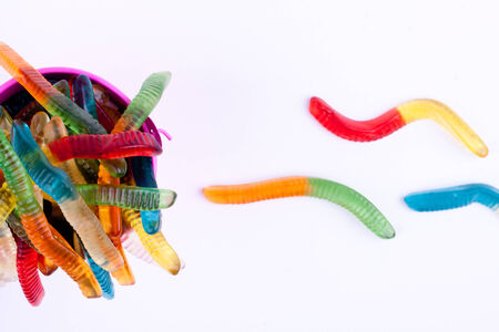 gummy jelly worm candiesの写真素材