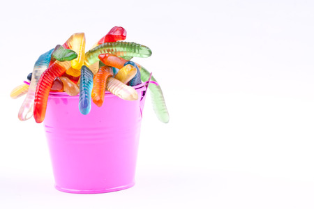 gummy jelly worm candiesの写真素材