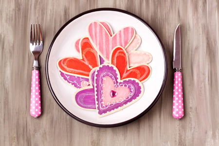 hearts on a plate, do what you loveの写真素材