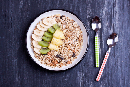 muesli with fruitsの写真素材
