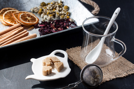 assorted herbal teaの写真素材