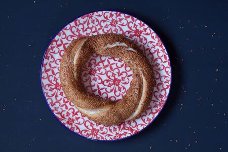 Bagels, Turkish bagel on a black background