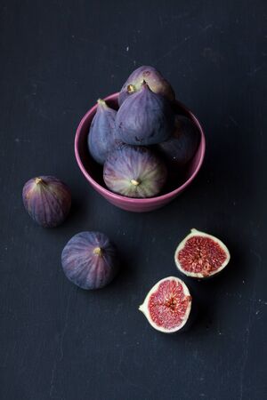 Figs in a black backgroundの写真素材